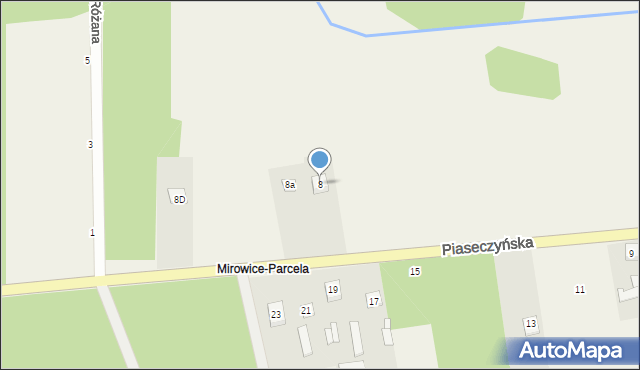 Mirowice, Piaseczyńska, 8, mapa Mirowice
