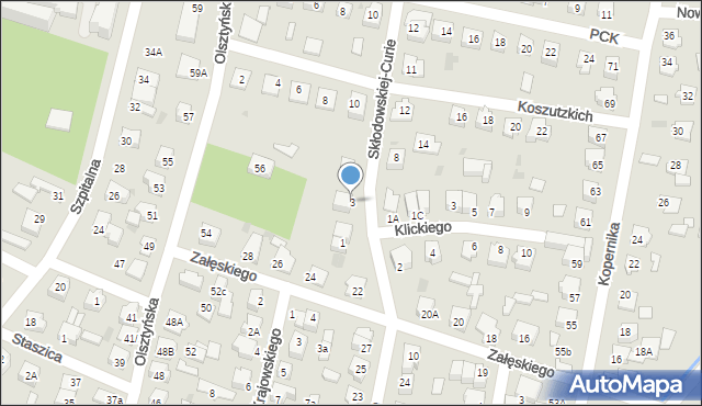 Mława, Piechowskiego, 3, mapa Mława