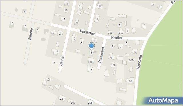 Młodów, Piaskowa, 6, mapa Młodów
