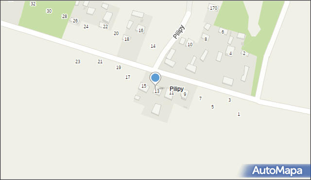 Młodów, Pilipy, 13, mapa Młodów