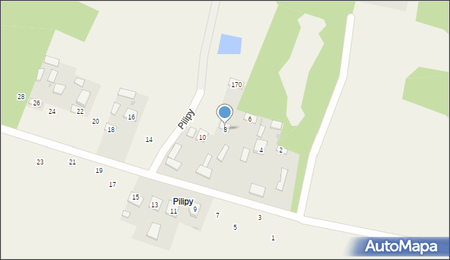 Młodów, Pilipy, 8, mapa Młodów