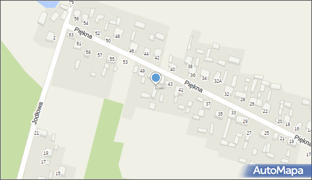 Młynek, Piękna, 45a, mapa Młynek