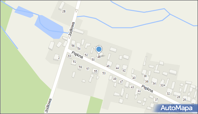 Młynek, Piękna, 48, mapa Młynek