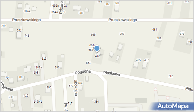 Mników, Piaskowa, 1, mapa Mników