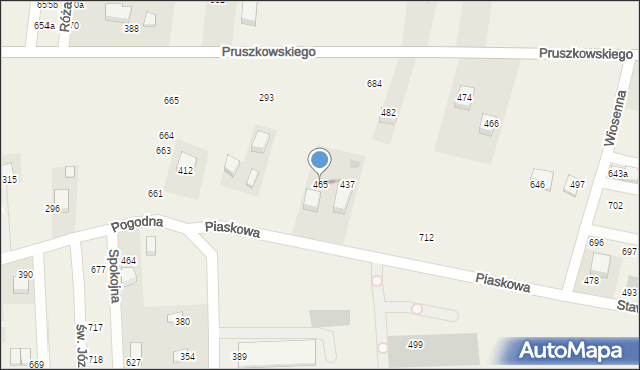 Mników, Piaskowa, 11, mapa Mników