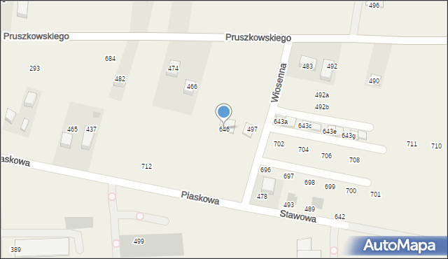 Mników, Piaskowa, 29, mapa Mników