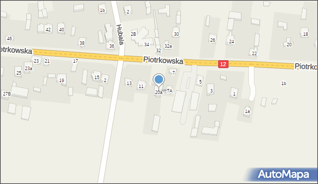 Mniszków, Piotrkowska, 20a, mapa Mniszków