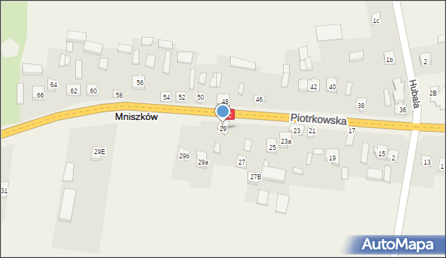 Mniszków, Piotrkowska, 29, mapa Mniszków