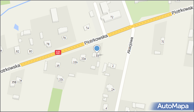 Mniszków, Piotrkowska, 33, mapa Mniszków