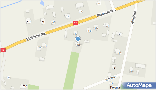 Mniszków, Piotrkowska, 33c, mapa Mniszków