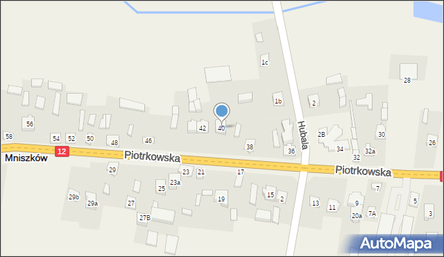 Mniszków, Piotrkowska, 40, mapa Mniszków