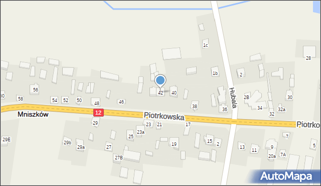 Mniszków, Piotrkowska, 42, mapa Mniszków