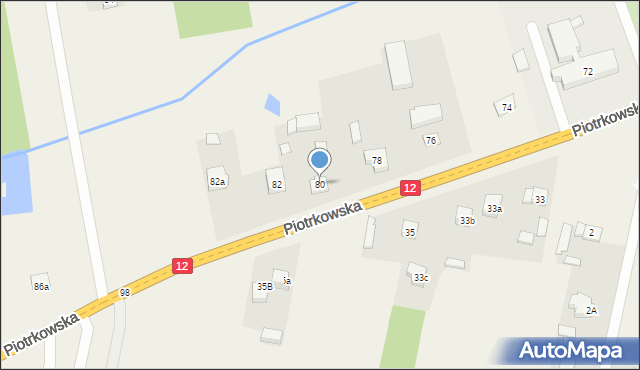 Mniszków, Piotrkowska, 80, mapa Mniszków