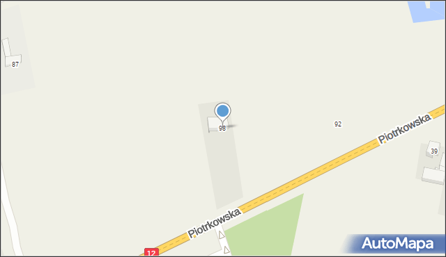 Mniszków, Piotrkowska, 98, mapa Mniszków