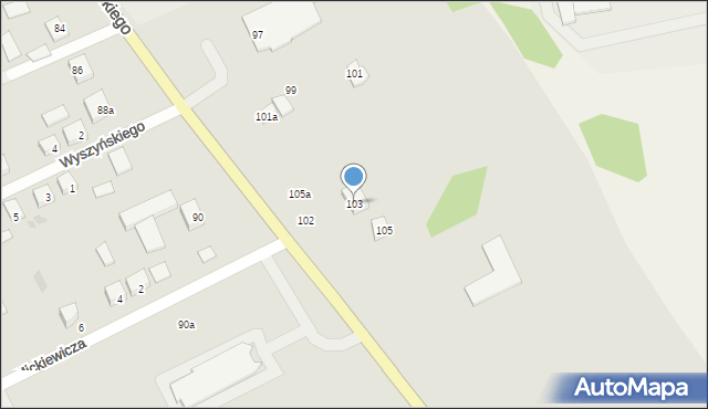 Modliborzyce, Piłsudskiego Józefa, marsz., 103, mapa Modliborzyce