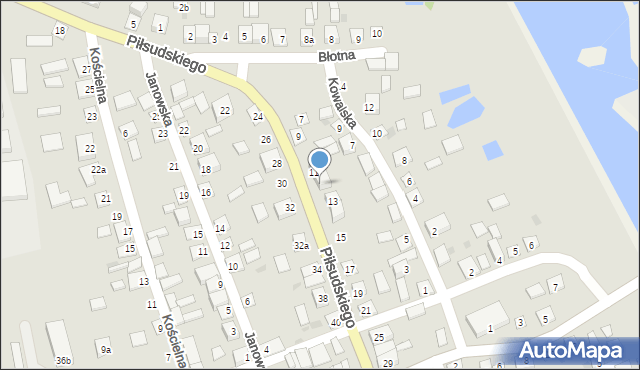 Modliborzyce, Piłsudskiego Józefa, marsz., 11a, mapa Modliborzyce