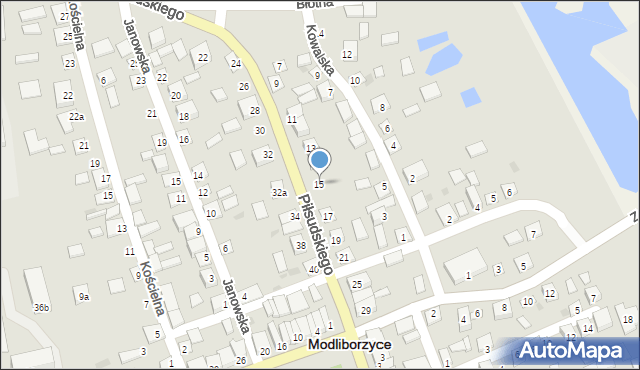 Modliborzyce, Piłsudskiego Józefa, marsz., 15, mapa Modliborzyce