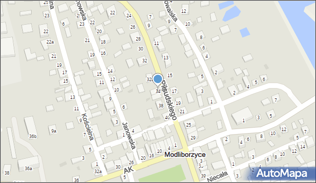 Modliborzyce, Piłsudskiego Józefa, marsz., 34, mapa Modliborzyce