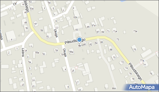 Modliborzyce, Piłsudskiego Józefa, marsz., 58, mapa Modliborzyce