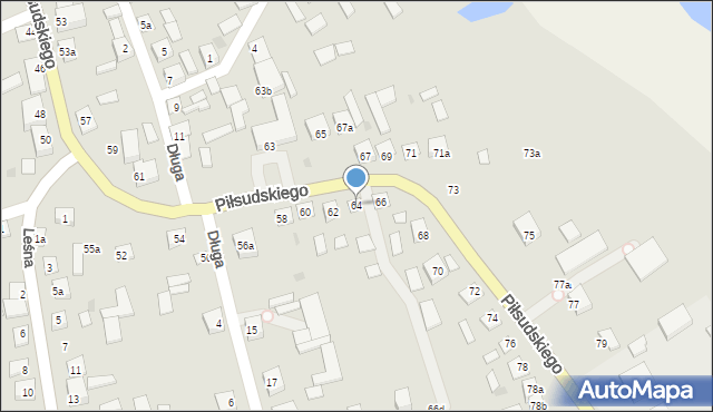 Modliborzyce, Piłsudskiego Józefa, marsz., 64, mapa Modliborzyce