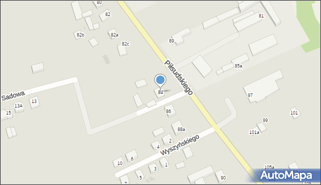Modliborzyce, Piłsudskiego Józefa, marsz., 84, mapa Modliborzyce