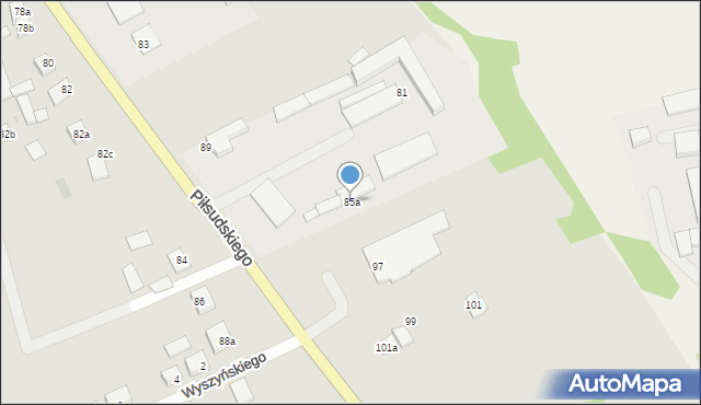 Modliborzyce, Piłsudskiego Józefa, marsz., 85a, mapa Modliborzyce