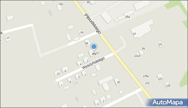 Modliborzyce, Piłsudskiego Józefa, marsz., 88a, mapa Modliborzyce