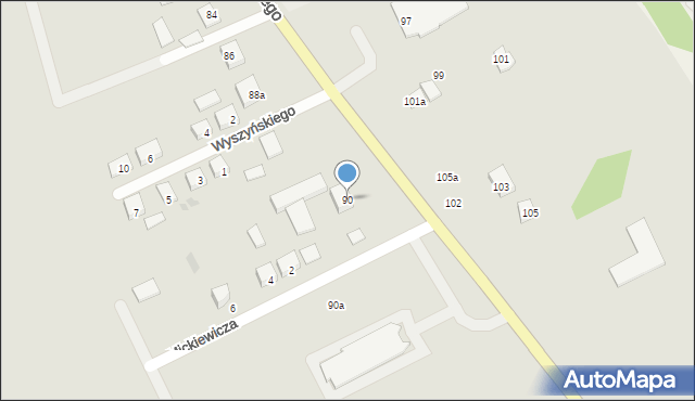 Modliborzyce, Piłsudskiego Józefa, marsz., 90, mapa Modliborzyce