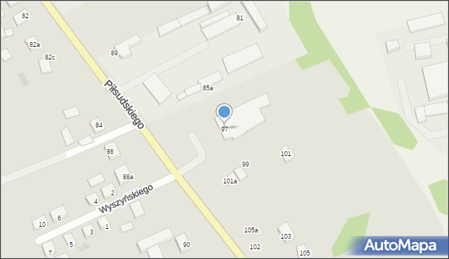 Modliborzyce, Piłsudskiego Józefa, marsz., 97, mapa Modliborzyce