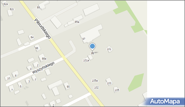 Modliborzyce, Piłsudskiego Józefa, marsz., 99, mapa Modliborzyce