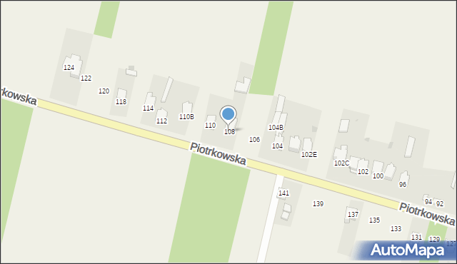 Modliszewice, Piotrkowska, 108, mapa Modliszewice