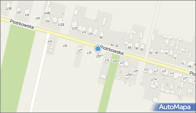 Modliszewice, Piotrkowska, 133, mapa Modliszewice