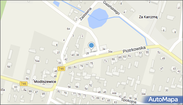 Modliszewice, Piotrkowska, 36, mapa Modliszewice