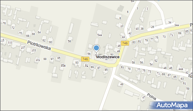Modliszewice, Piotrkowska, 54, mapa Modliszewice