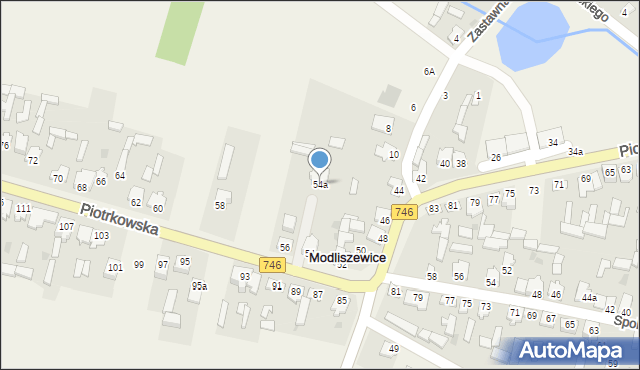 Modliszewice, Piotrkowska, 54a, mapa Modliszewice