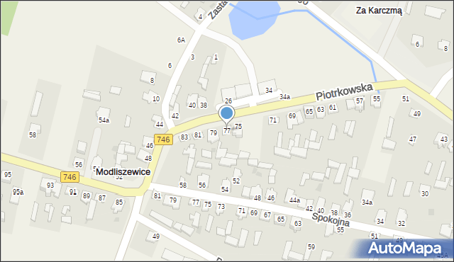 Modliszewice, Piotrkowska, 77, mapa Modliszewice