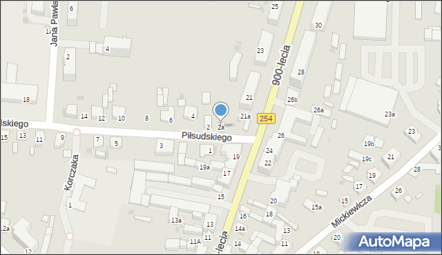 Mogilno, Piłsudskiego Józefa, marsz., 2a, mapa Mogilno