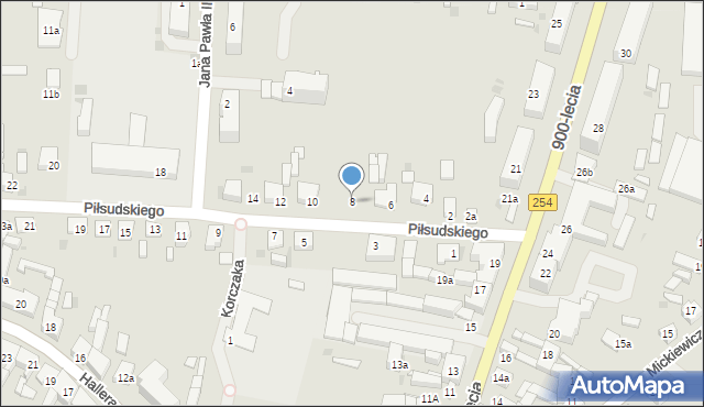 Mogilno, Piłsudskiego Józefa, marsz., 8, mapa Mogilno