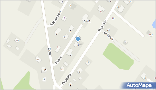 Mokre, Piwna, 4, mapa Mokre