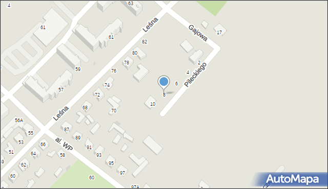 Mońki, Pileckiego Witolda, rtm., 8, mapa Mońki