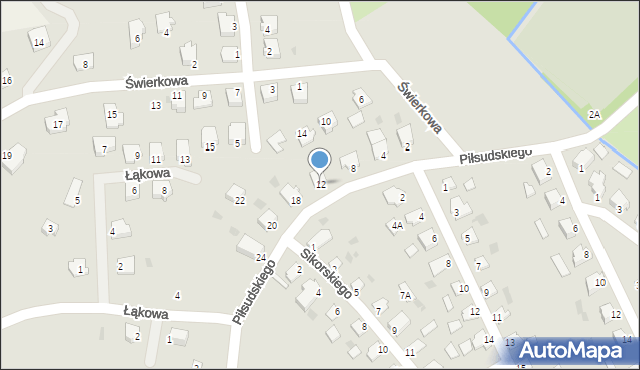 Morąg, Piłsudskiego Józefa, marsz., 12, mapa Morąg