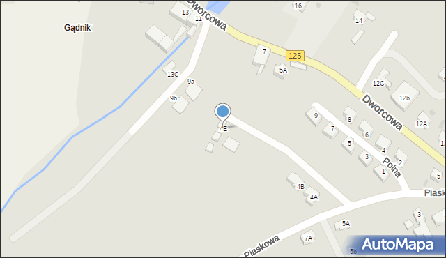 Moryń, Piaskowa, 4E, mapa Moryń