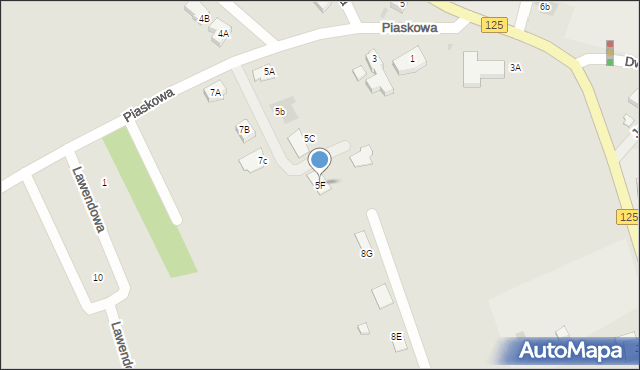 Moryń, Piaskowa, 5F, mapa Moryń