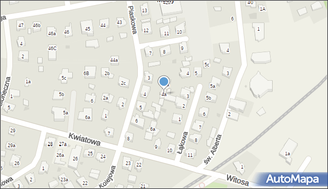 Mosty, Piaskowa, 4a, mapa Mosty