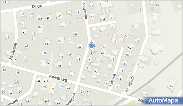 Mosty, Piaskowa, 4, mapa Mosty