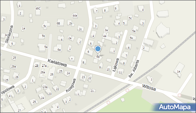 Mosty, Piaskowa, 6a, mapa Mosty