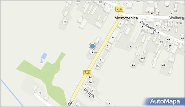 Moszczenica, Piotrkowska, 5, mapa Moszczenica