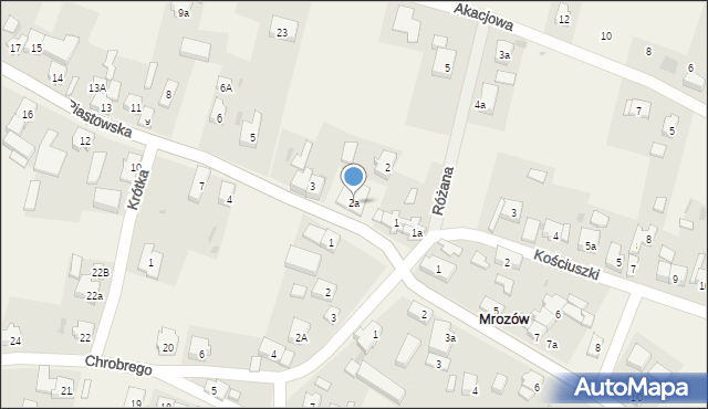 Mrozów, Piastowska, 2a, mapa Mrozów