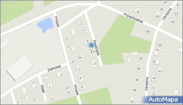 Mrozy, Piaskowa, 8, mapa Mrozy