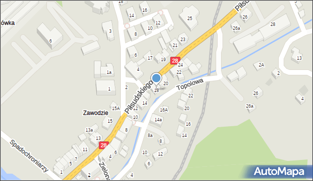 Mszana Dolna, Piłsudskiego Józefa, marsz., 18, mapa Mszana Dolna